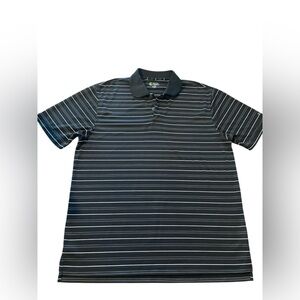 NWOT - IZOD X-Treme Golf Black and White Striped Polo Shirt - Size Large